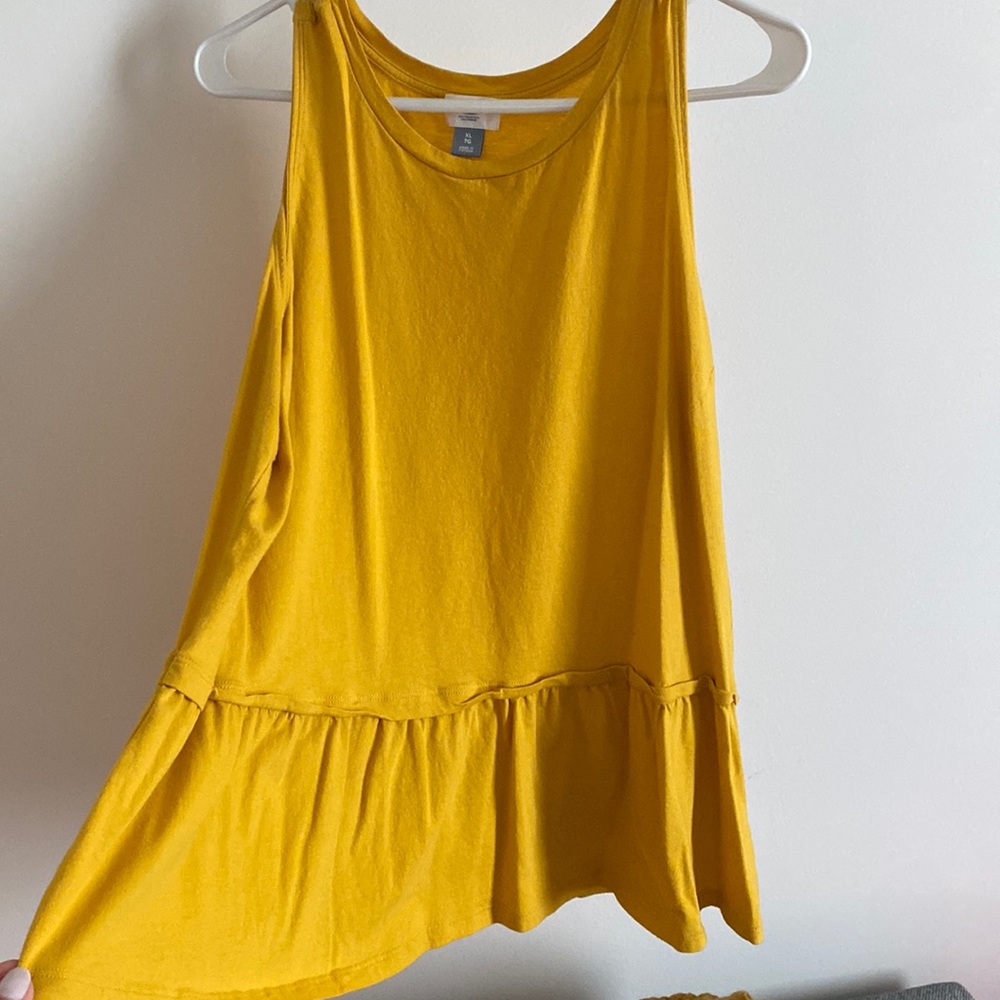 Old Navy - mustard yellow - peplum tank top - size XL